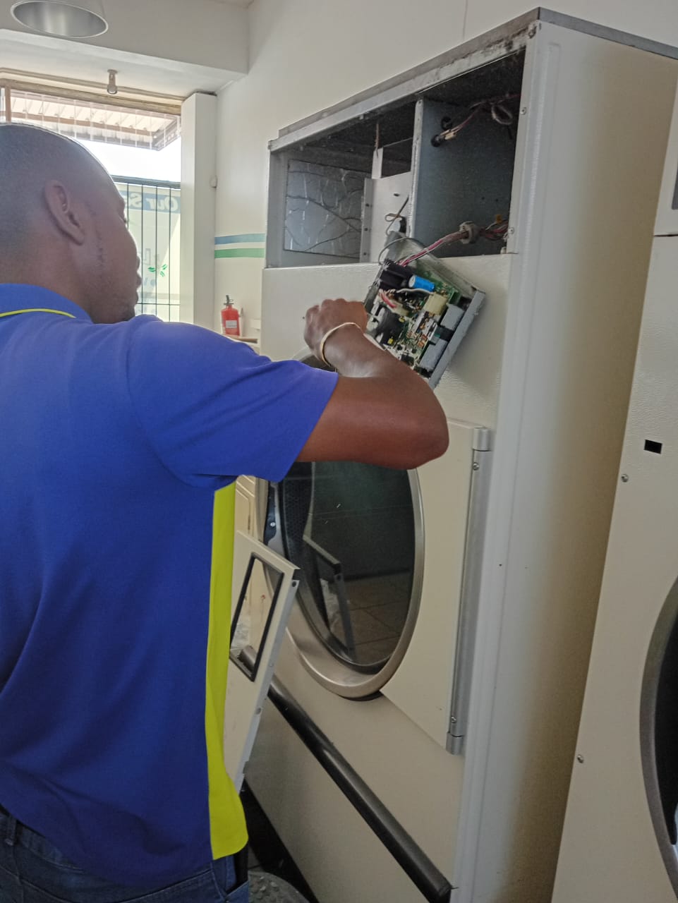 Technician working with repair tools
